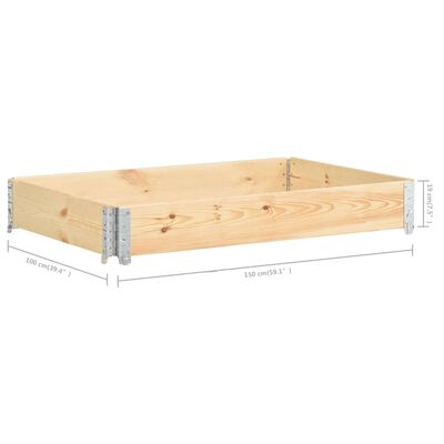 vidaXL Pallet Collar 39.4"x59.1" Solid Pine Wood