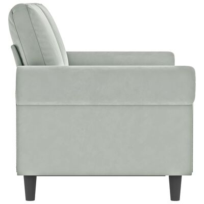 vidaXL 2-Seater Sofa Light Gray 47.2" Velvet