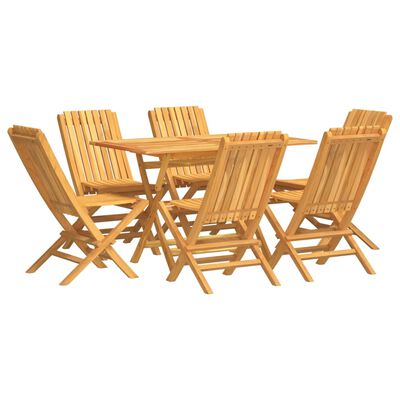 vidaXL 7 Piece Patio Dining Set Solid Wood Teak