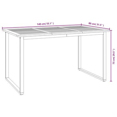 vidaXL 7 Piece Patio Dining Set Solid Wood Acacia and Metal