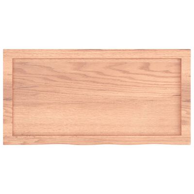 vidaXL Wall Shelf Light Brown 31.5"x15.7"x(0.8"-2.4") Treated Solid Wood Oak