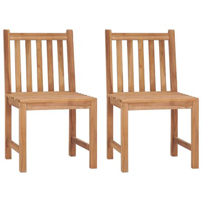 vidaXL Patio Chairs 2 pcs with Cushions Solid Teak Wood