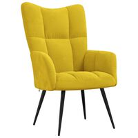 vidaXL Relaxing Chair Mustard Yellow Velvet