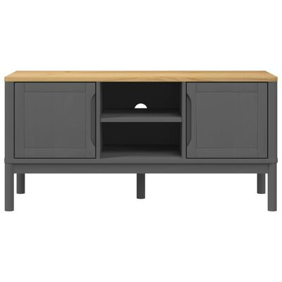 vidaXL TV Stand FLORO Gray 44.9"x16.9"x21.7" Solid Pine Wood