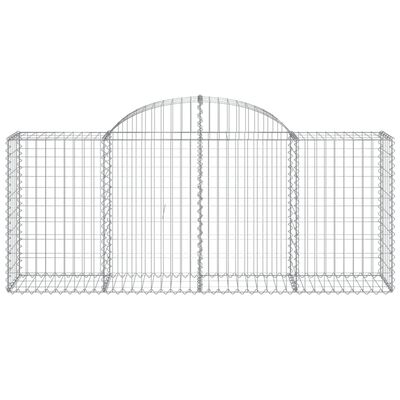 vidaXL Arched Gabion Baskets 10 pcs 78.7"x19.7"x31.5"/39.4" Galvanized Iron