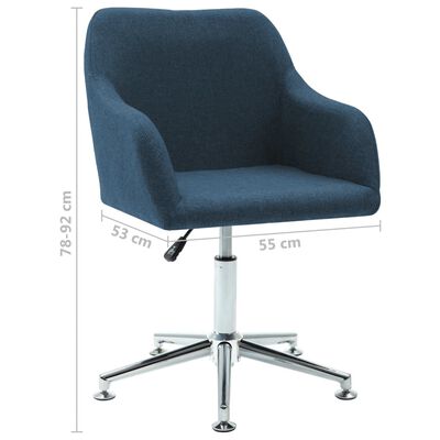 vidaXL Swivel Dining Chairs 2 pcs Blue Fabric