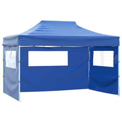 vidaXL Professional Folding Party Tent with 3 Sidewalls 9.8'x13.1' Steel Blue