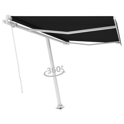 vidaXL Freestanding Manual Retractable Awning 118.1"x98.4" Anthracite