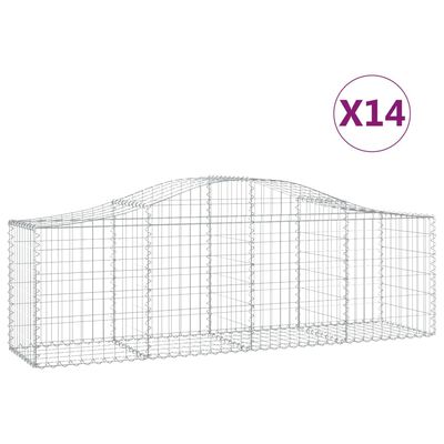 vidaXL Arched Gabion Baskets 14 pcs 78.7"x19.7"x23.6"/31.5" Galvanized Iron