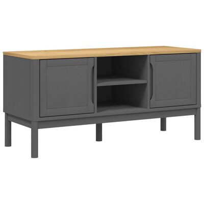 vidaXL TV Stand FLORO Gray 44.9"x16.9"x21.7" Solid Pine Wood