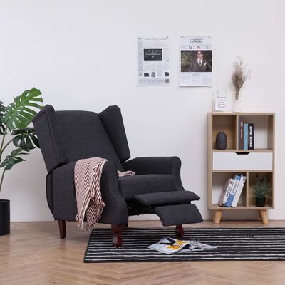 vidaXL Recliner Dark Gray Fabric