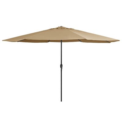 vidaXL Garden Parasol with Metal Pole 153.5" Taupe