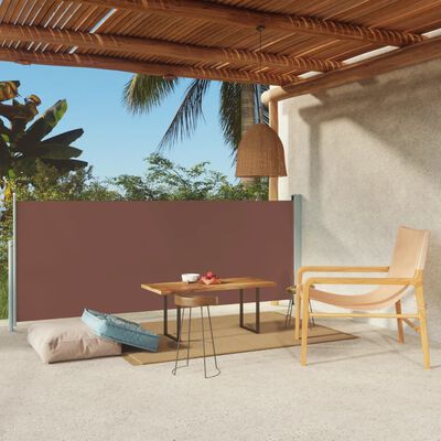 vidaXL Patio Retractable Side Awning 46.1"x118.1" Brown