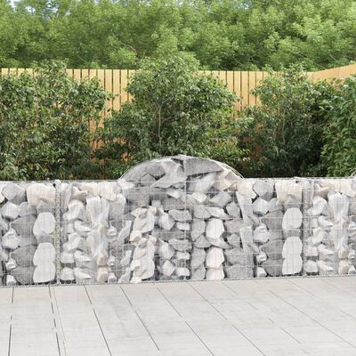 vidaXL Arched Gabion Baskets 3 pcs 78.7"x11.8"x31.5"/39.4" Galvanized Iron