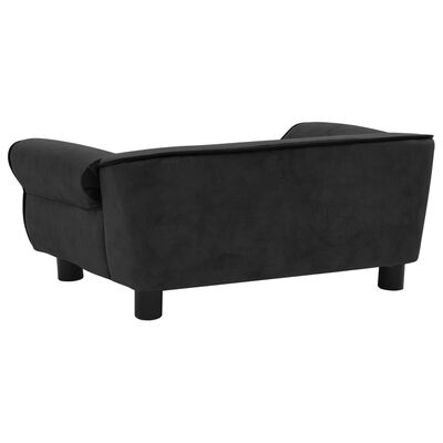 vidaXL Dog Sofa Black 28.3"x17.7"x11.8" Plush