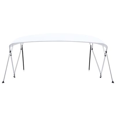 vidaXL 4 Bow Bimini Top White 95.7"x(90.6"-96.1")x53.9"