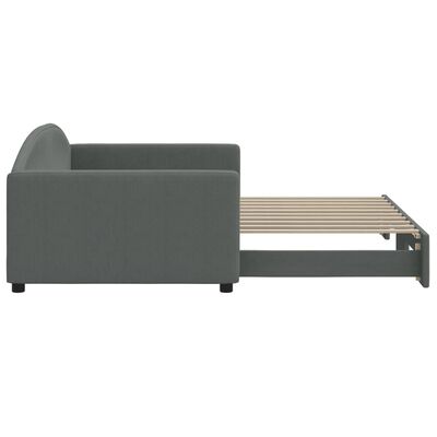 vidaXL Daybed with Trundle without Mattress Dark Gray 39.4"x74.8"