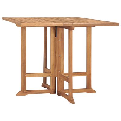 vidaXL Folding Patio Dining Table 35.4"x35.4"x29.5" Solid Teak Wood