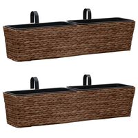 vidaXL Planters 2 pcs Water Hyacinth Brown