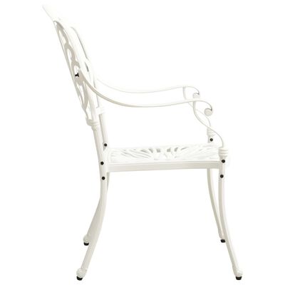 vidaXL 5 Piece Bistro Set Cast Aluminum White