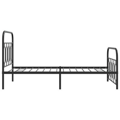 vidaXL Metal Bed Frame without Mattress with Footboard Black 39.4"x78.7"