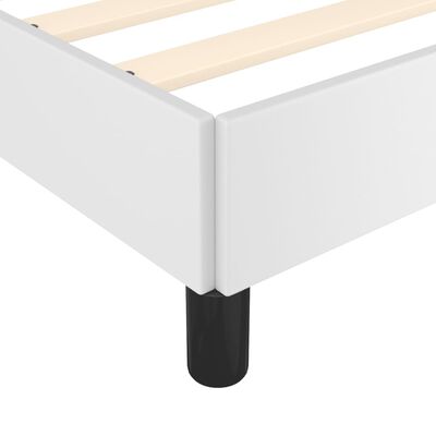 vidaXL Bed Frame White 39.4"x74.8" Twin Faux Leather