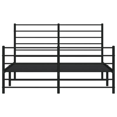 vidaXL Metal Bed Frame without Mattress with Footboard Black 59.1"x78.7"