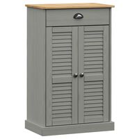 vidaXL Shoe Cabinet VIGO Gray 23.6"x13.8"x37.8" Solid Wood Pine