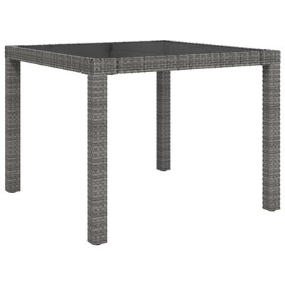 vidaXL 5 Piece Patio Dining Set with Cushions Poly Rattan Gray