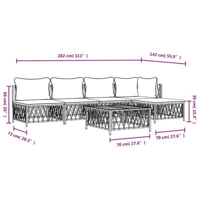 vidaXL 6 Piece Patio Lounge Set with Cushions Anthracite Steel