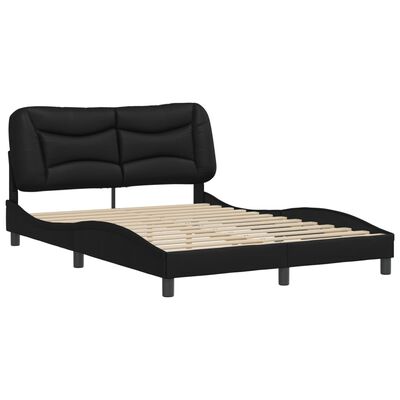 vidaXL Bed Frame without Mattress Black 53.9"x74.8" Faux Leather