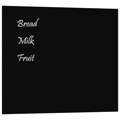 vidaXL Wall-mounted Magnetic Board Black 23.6"x19.7" Tempered Glass