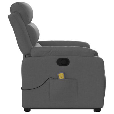 vidaXL Stand up Massage Recliner Chair Dark Gray Fabric