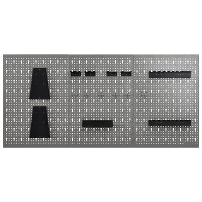 vidaXL Wall-mounted Peg Boards 3 pcs 15.7"x22.8" Steel