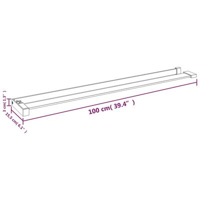 vidaXL Shower Shelf for Walk-in Shower Wall Black 39.4" Aluminum