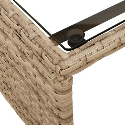 vidaXL Patio Sofa with Table and Cushions L-Shaped Beige Poly Rattan