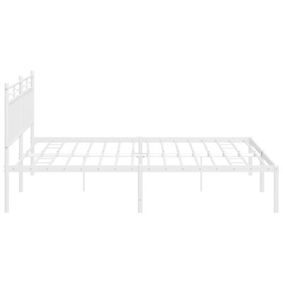 vidaXL Metal Bed Frame with Headboard White 72"x83.9" California King