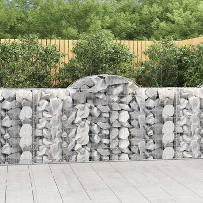 vidaXL Arched Gabion Baskets 50 pcs 78.7"x19.7"x39.4"/47.2" Galvanized Iron