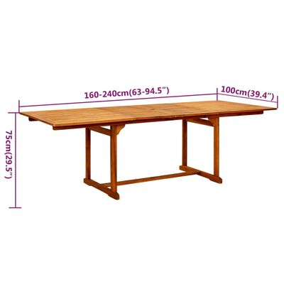 vidaXL 7 Piece Patio Dining Set Solid Wood Acacia