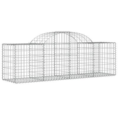 vidaXL Arched Gabion Baskets 3 pcs 78.7"x19.7"x23.6"/31.5" Galvanized Iron