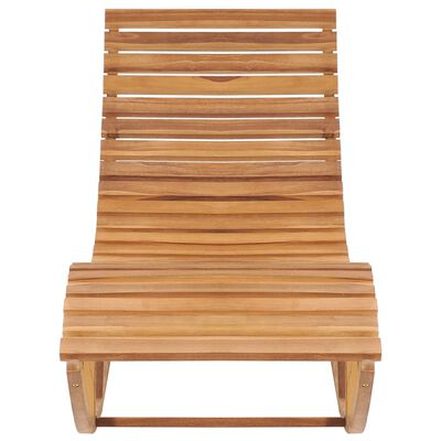 vidaXL Rocking Sun Lounger with Cushion Solid Teak Wood