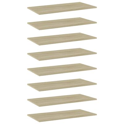 vidaXL Bookshelf Boards 8 pcs Sonoma Oak 31.5"x15.7"x0.6" Engineered Wood