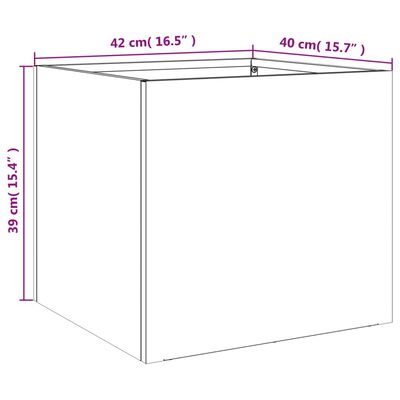 vidaXL Planters 2 pcs Anthracite 16.5"x15.7"x15.4" Cold-rolled Steel