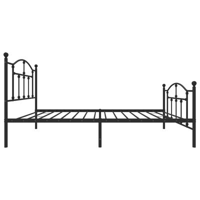 vidaXL Metal Bed Frame without Mattress with Footboard Black 39.4"x74.8"