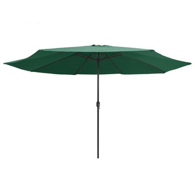 vidaXL Garden Parasol with Metal Pole 153.5" Green