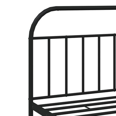 vidaXL Metal Bed Frame without Mattress with Footboard Black 76"x79.9"