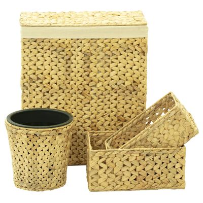 vidaXL 4 Piece Bathroom Set Water Hyacinth