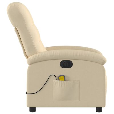 vidaXL Electric Massage Recliner Chair Cream Fabric