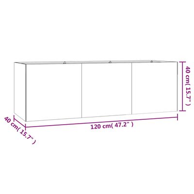 vidaXL Garden Raised Bed 47.2"x15.7"x15.7" Corten Steel