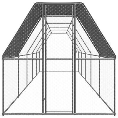 vidaXL Outdoor Chicken Cage 6.6'x32.8'x6.6' Galvanized Steel